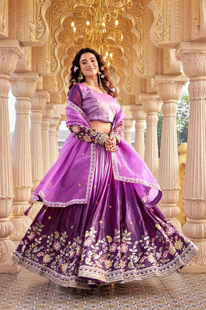 Gold Crush Embroidered Lehenga Choli Set