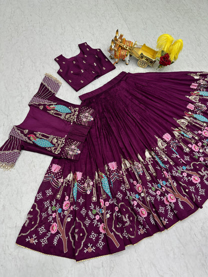 Festival Special Lehenga Choli with Designer Koti & Heavy Embroidery Work