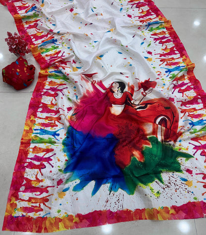 Handloom Tussar Silk Kalamkari Saree