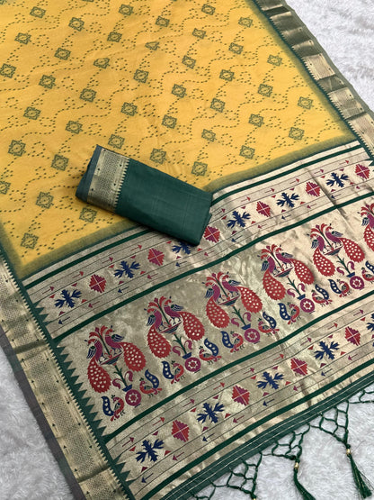 AARU Cotton Weaving Saree with Rich Pallu
