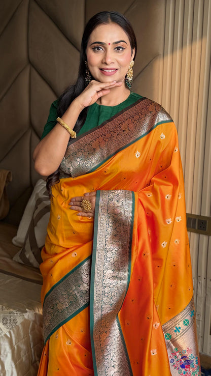Paithani Silk Peacock Border Saree