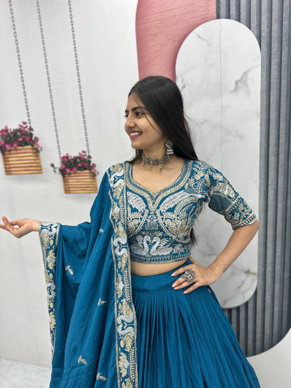 Designer Chinon Embroidery Lehenga Choli with Sequence Work – Festival Wear