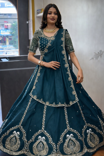 Premium Chinon Silk Embroidered Lehenga Choli With Dupatta – Festival Wear