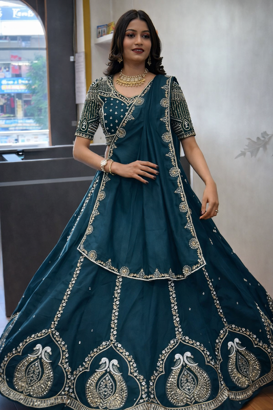 Premium Chinon Silk Embroidered Lehenga Choli With Dupatta – Festival Wear