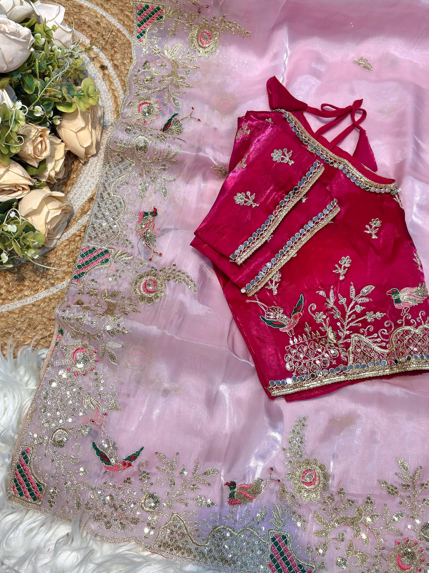 Zimmy Choo Silk Embroidery Saree with Heavy Border