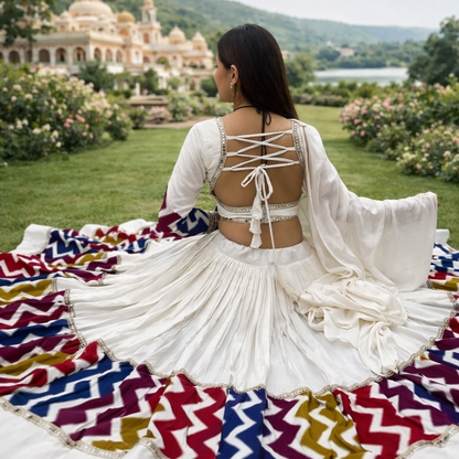 Women's Navratri Special Pure Cotton Lehenga Choli Set with Dupatta – 6 Meter Flair