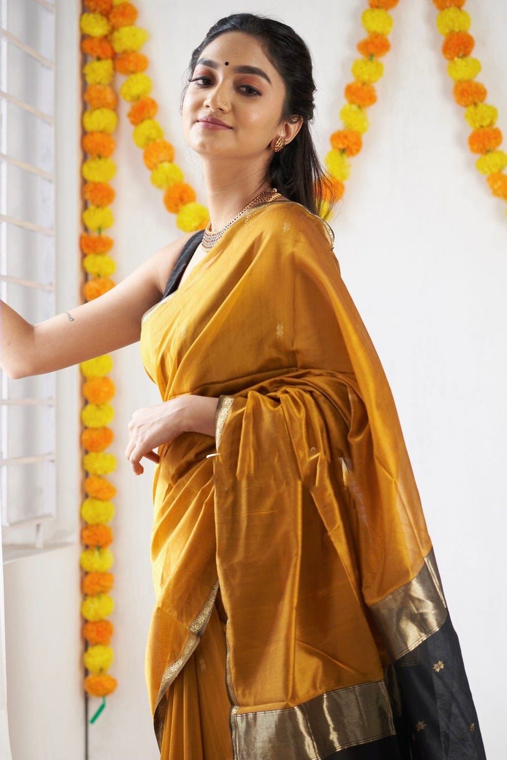 Mustard Festive Saree