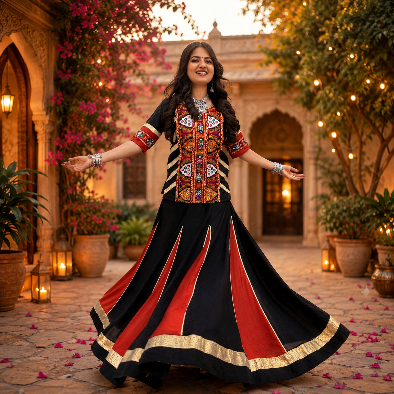 Navratri Special Pure Cotton Kediyu Lehenga Set | 6 Meter Flair | Garba & Dandiya Dress