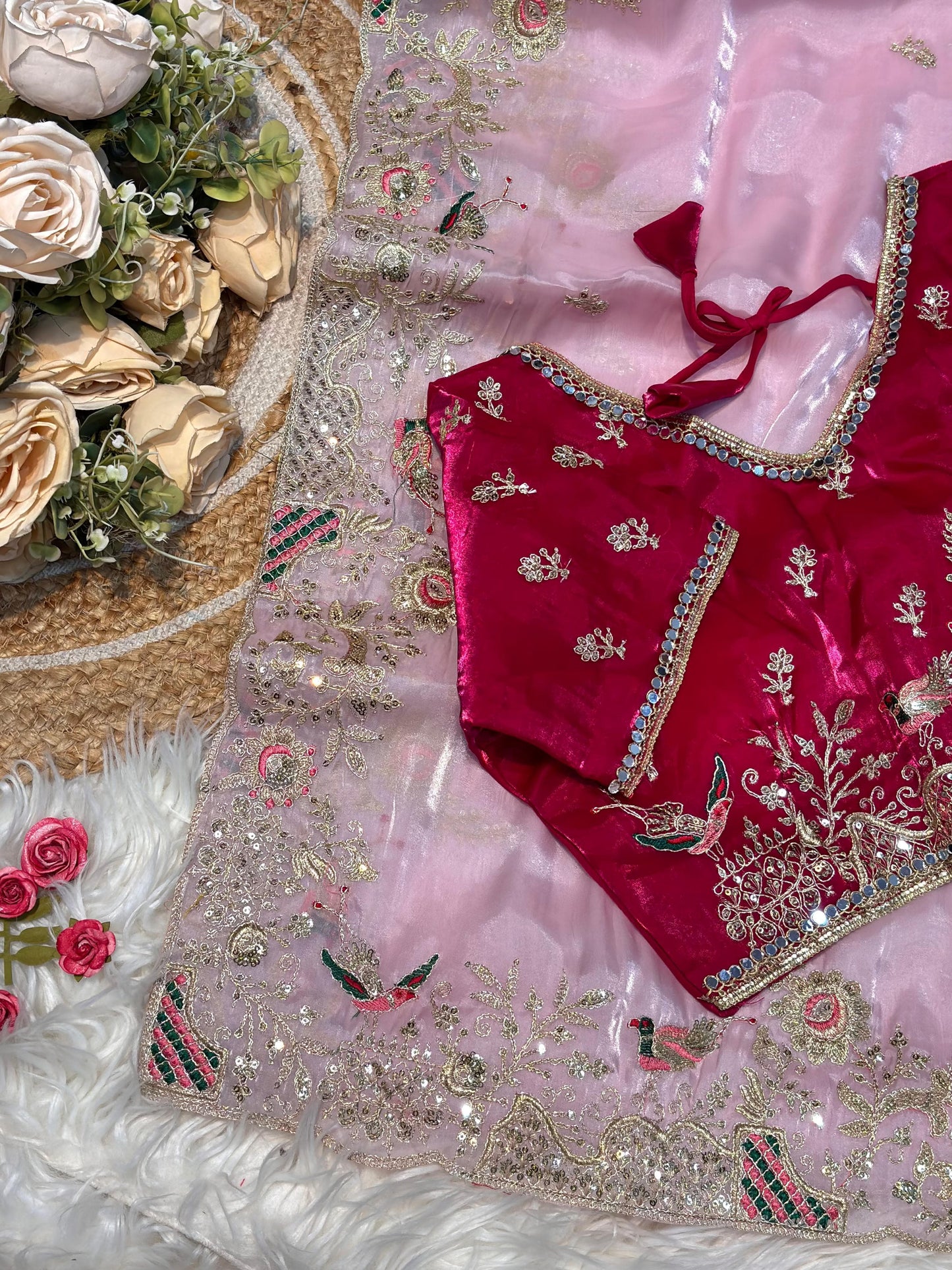 Zimmy Choo Silk Embroidery Saree with Heavy Border