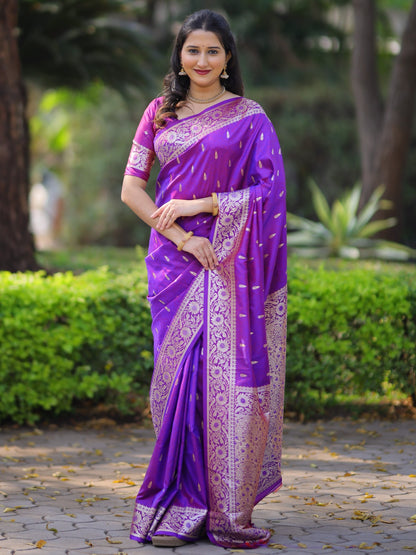 Fresh Arrival Soft Pure Banarasi Silk Saree – Rich Zari Weaving