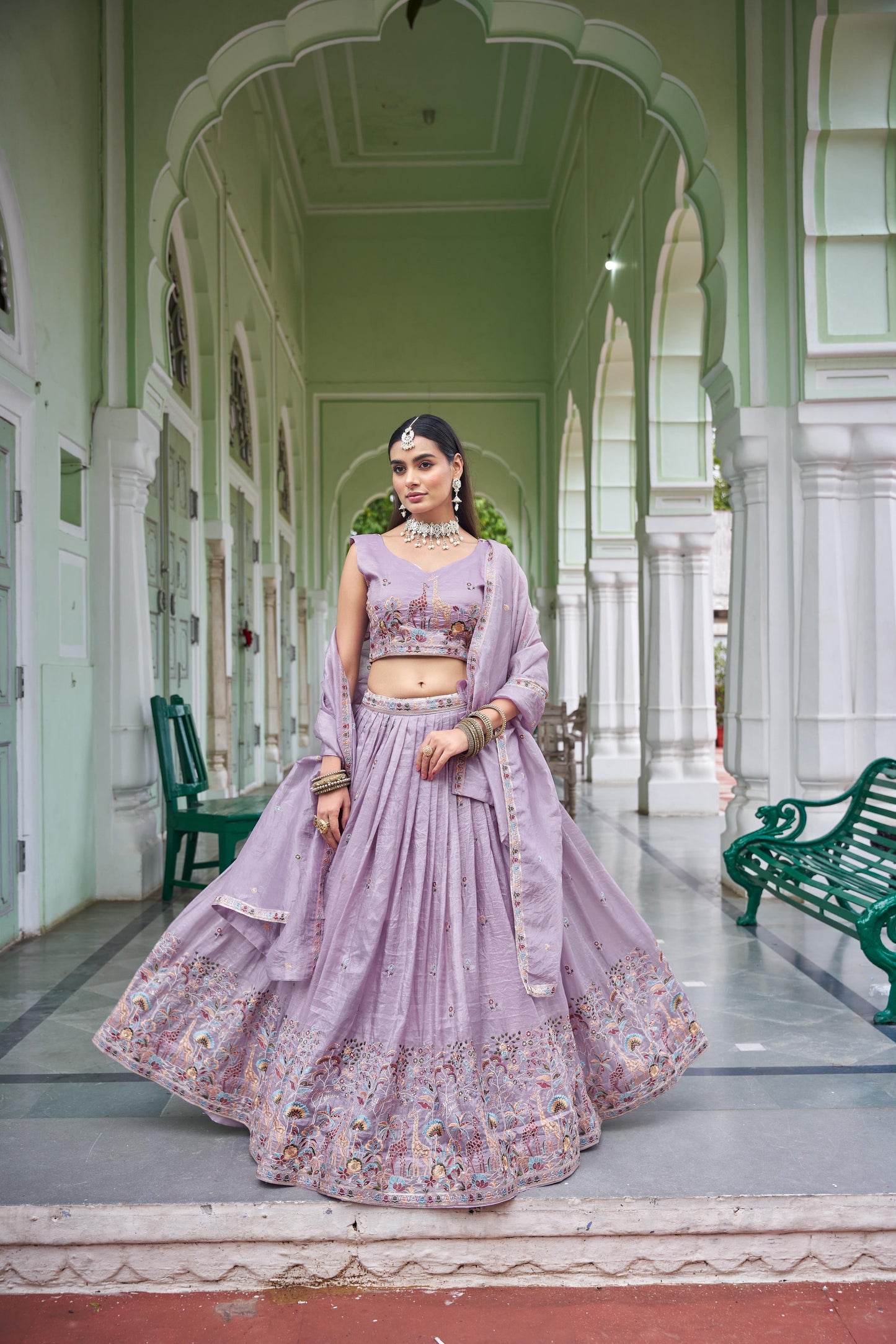 Gold Crush Embroidered Lehenga Set