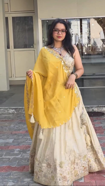 Chinon Embroidered Lehenga Choli Set