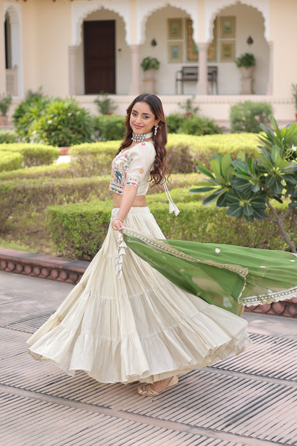 Premium Cosmos Silk Heavy Flair Lehenga Choli With Designer Dupatta (12 Meter Flair)