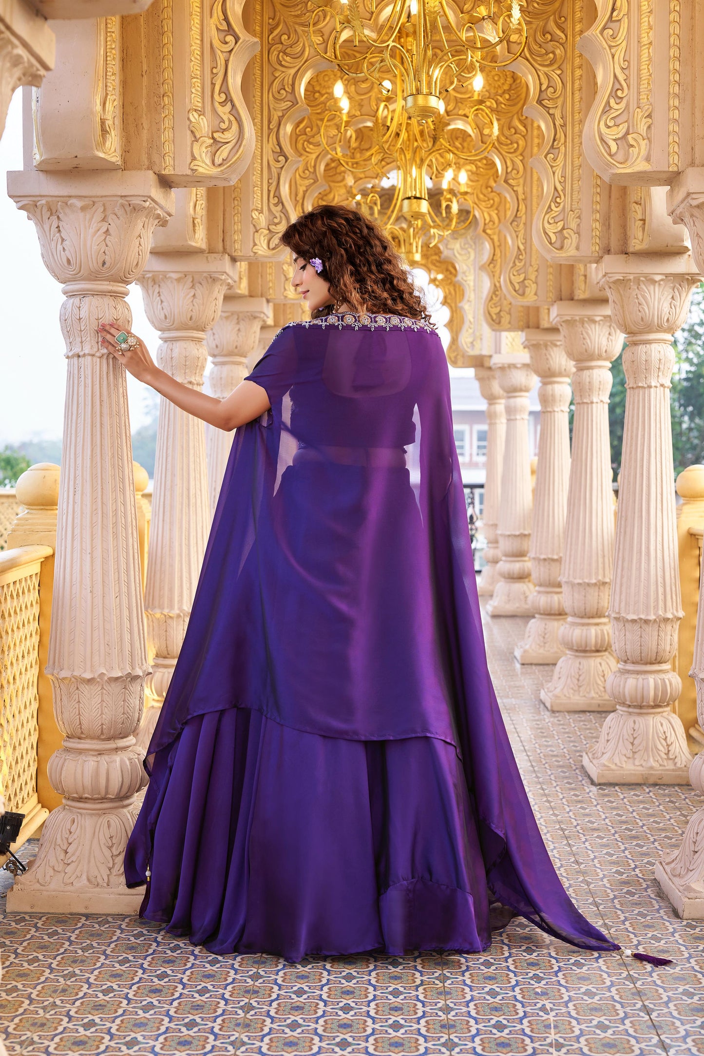 Wedding Special Pure Rangoli Silk Lehenga Choli Set with 9 Meter Flair & Shrug Dupatta