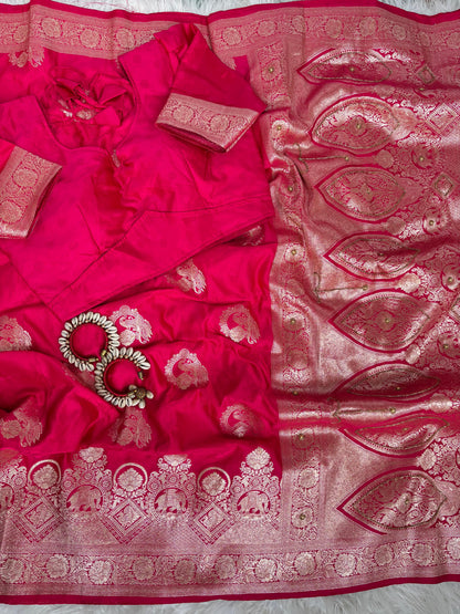 Jhanvi Rich Silk Saree – Pink