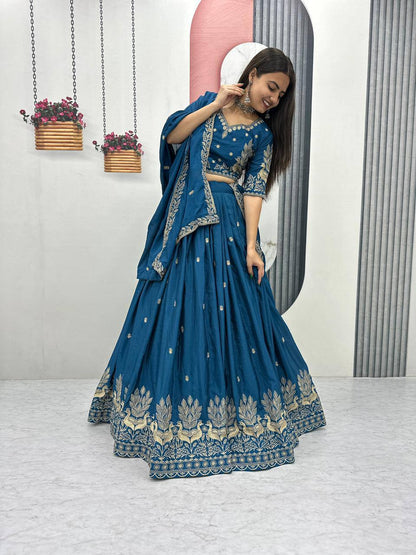 Chinon Embroidered Festival Lehenga Choli | Real Model Shoot | 2 Designs