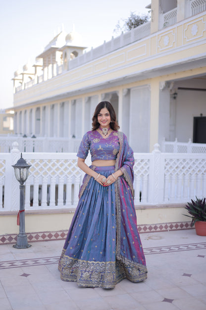 YSL Silk Embroidered Lehenga Choli Set