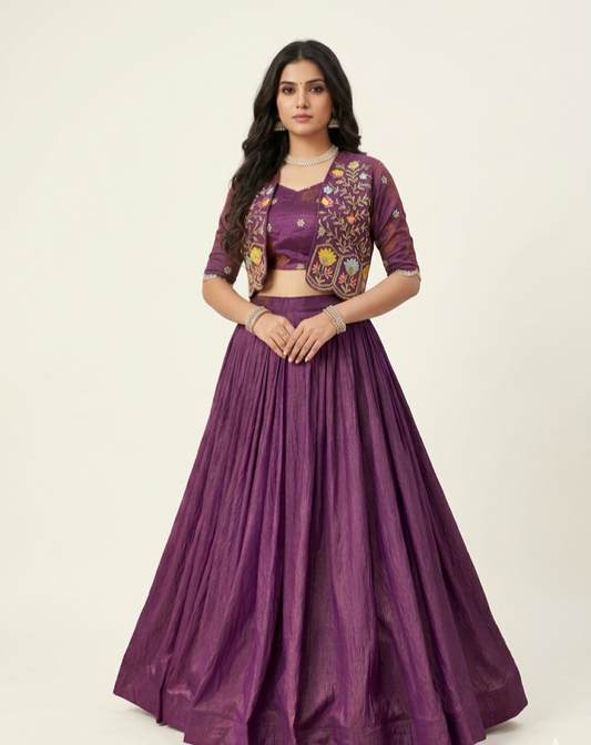 Premium Embroidered Koti Style Lehenga Set