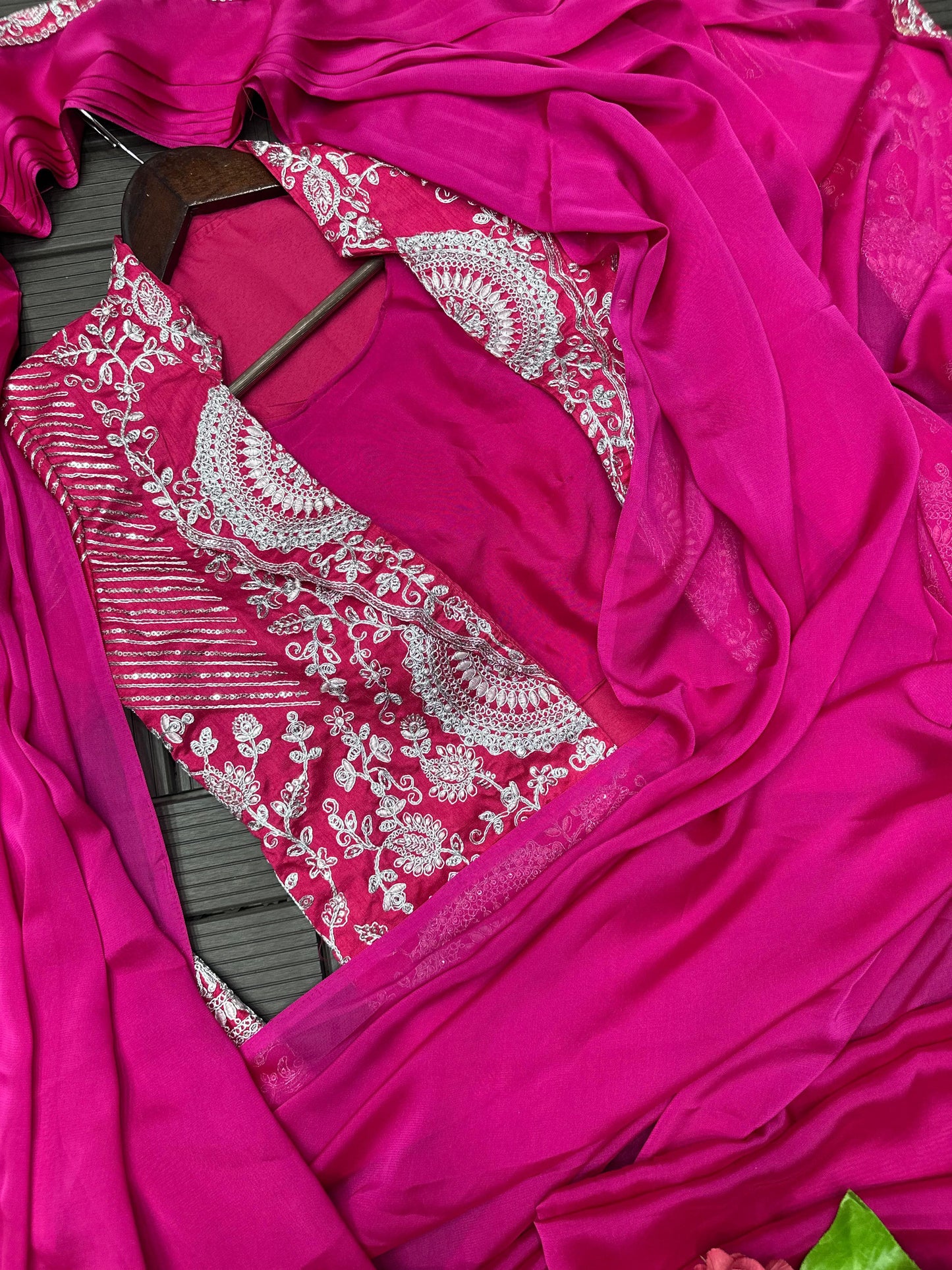 Heavy Rangoli Ready to Wear Saree with Embroidery Sequence Koti