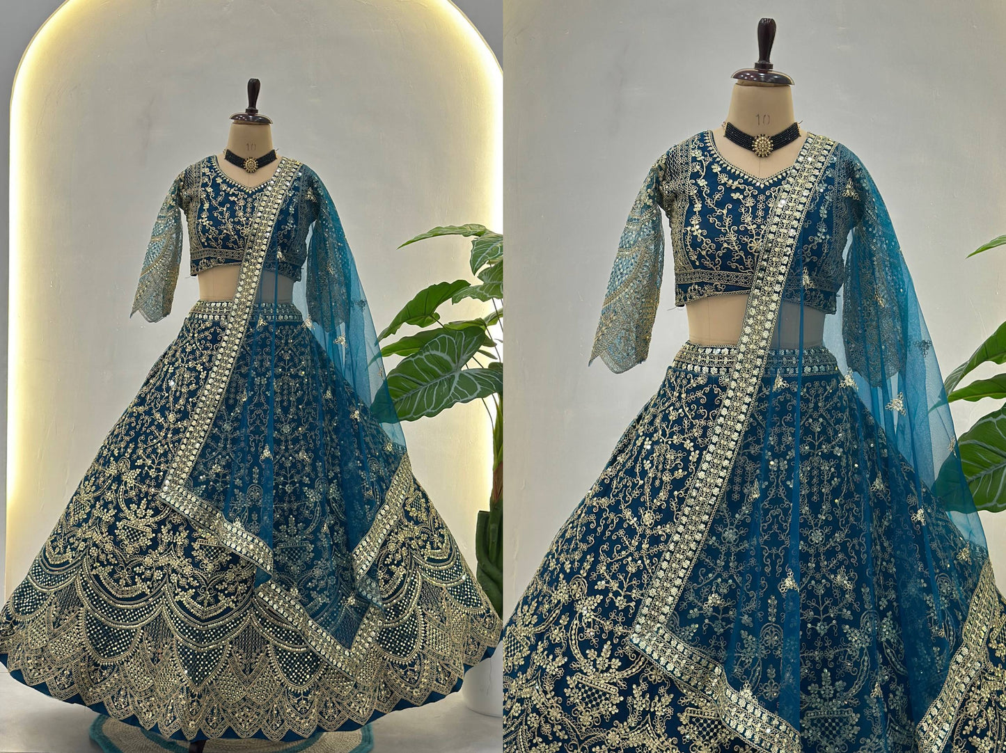 Premium Butterfly Net Designer Lehenga Choli with Heavy Embroidery (3 Colours)