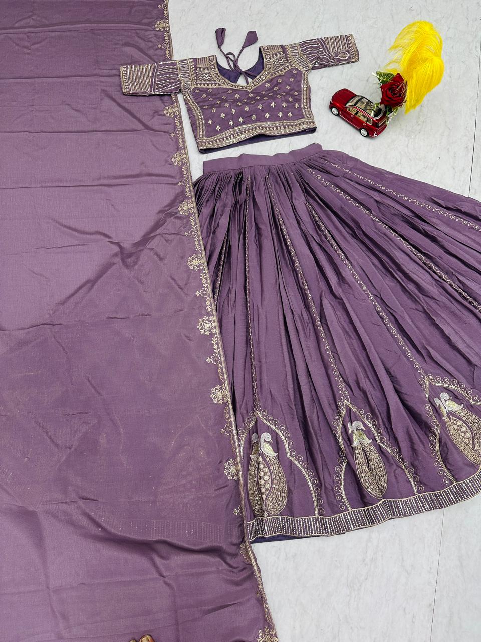 Premium Chinon Silk Embroidered Lehenga Choli With Dupatta – Festival Wear