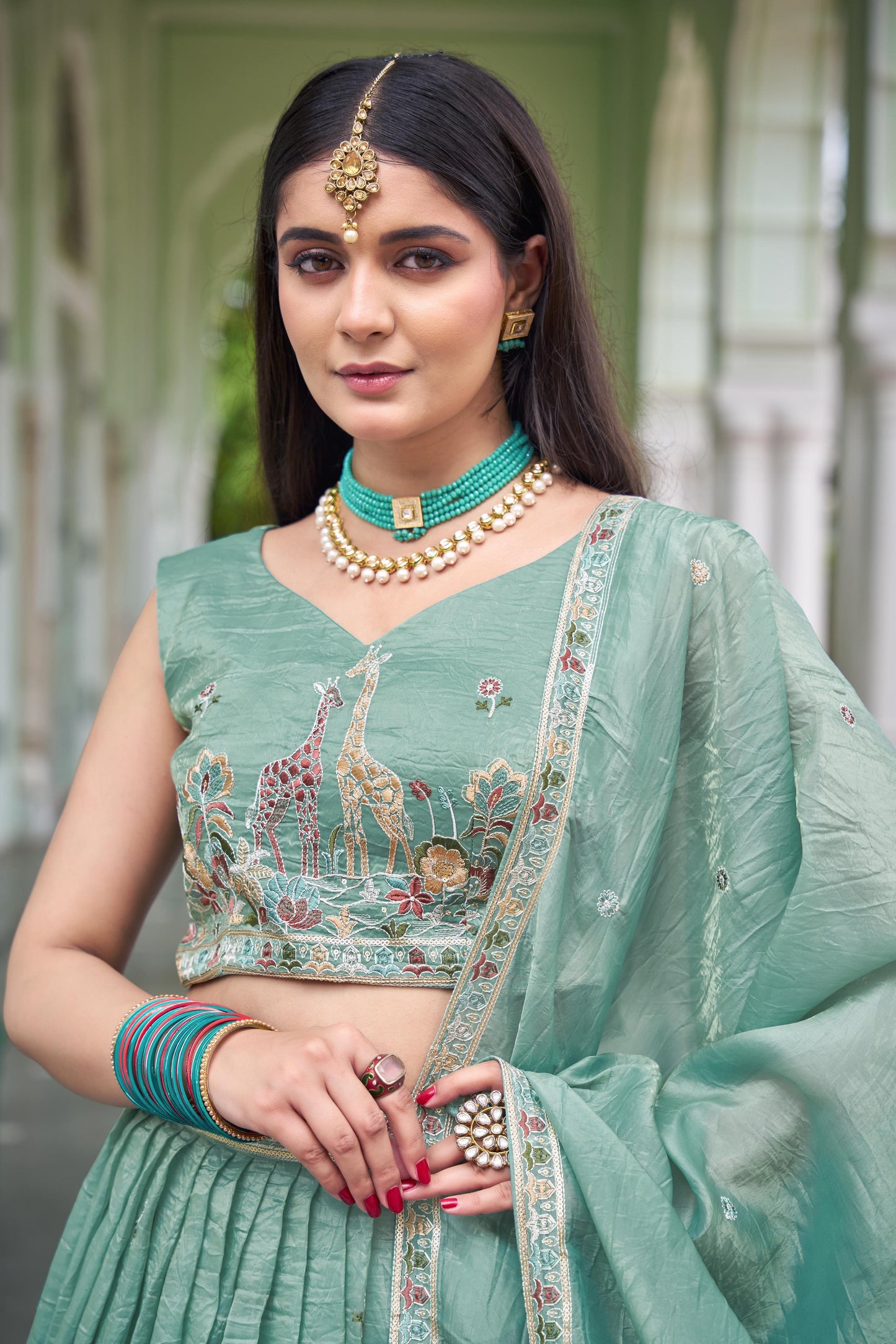 Gold Crush Embroidered Lehenga Set