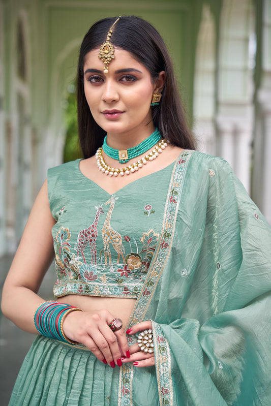 Gold Crush Embroidered Lehenga Set