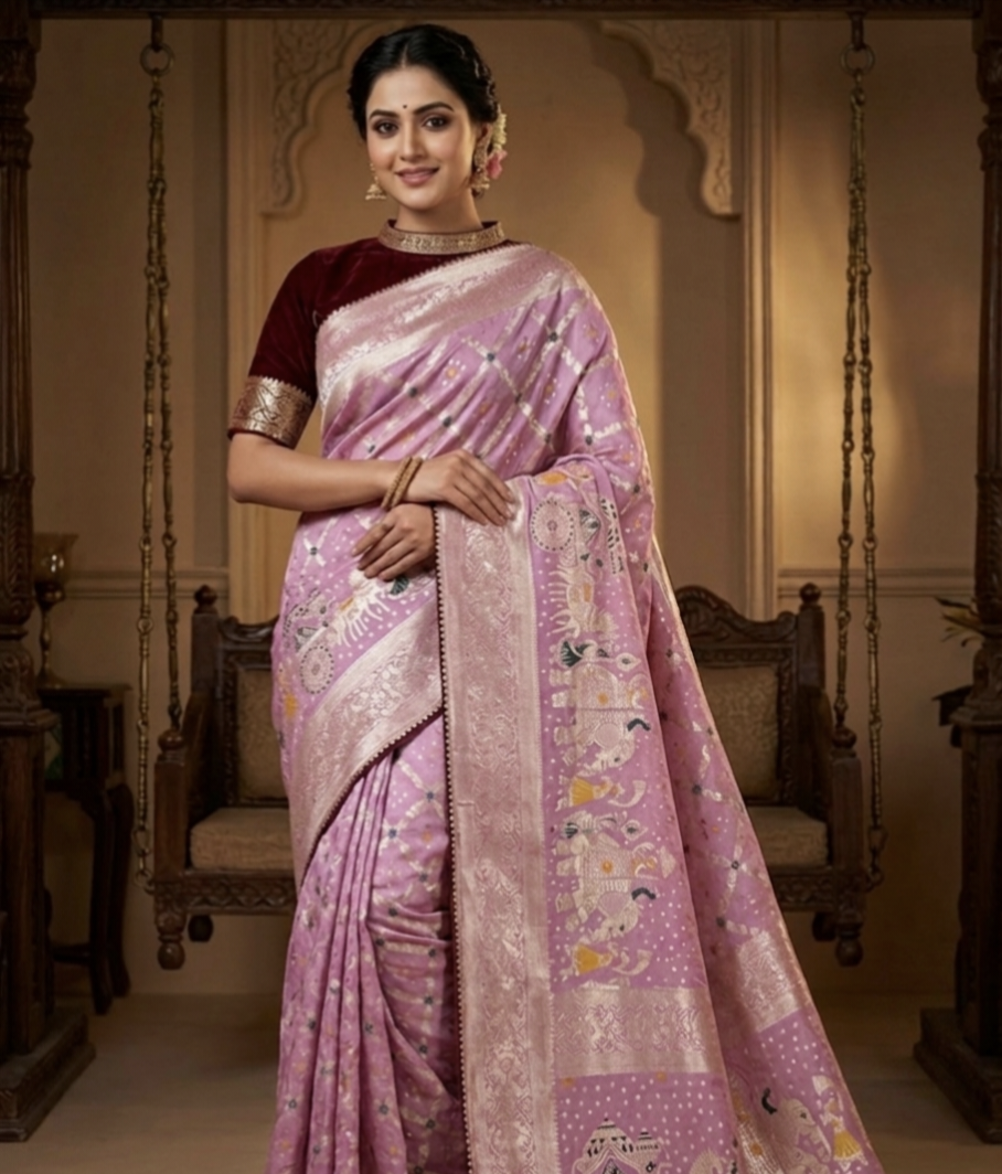Royal Dolla Silk Saree with Meena & Zari Weaving – Traditional Wedding Collection