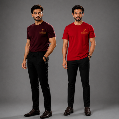 Ecomsquire Premium Cotton T-Shirt Combo Pack for Men (Maroon & Red)