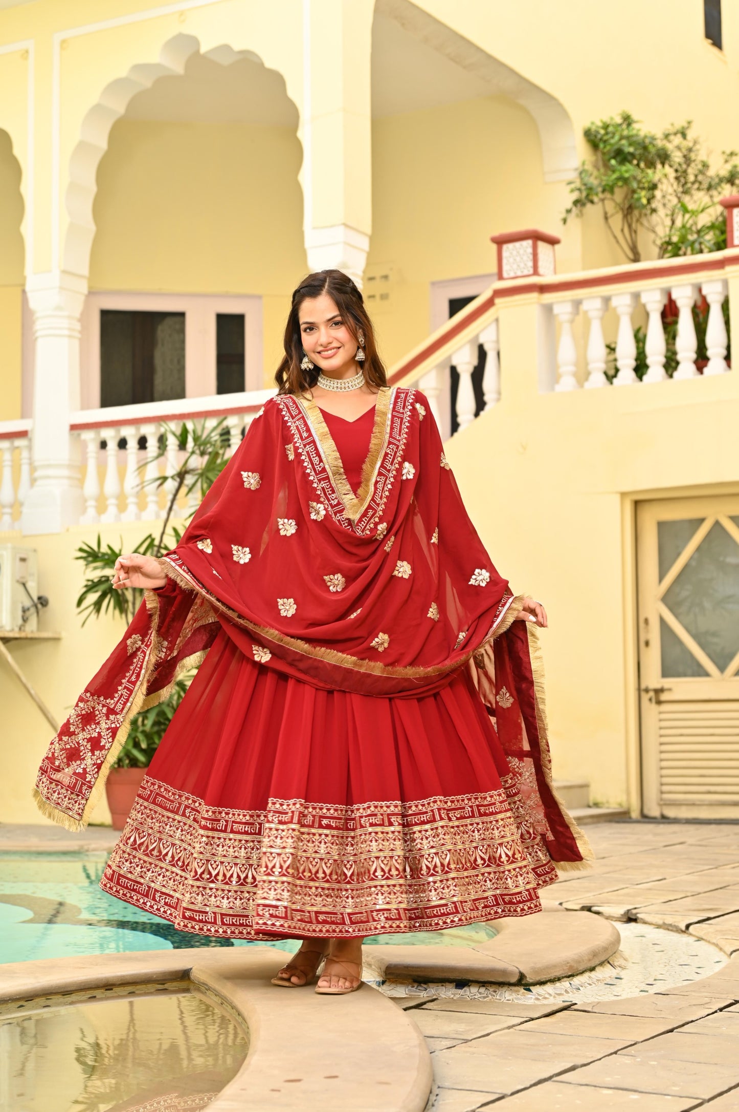 Designer Embroidered Gown Set