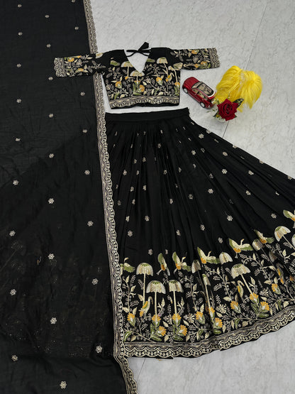 Festival Embroidery Silk Lehenga Choli