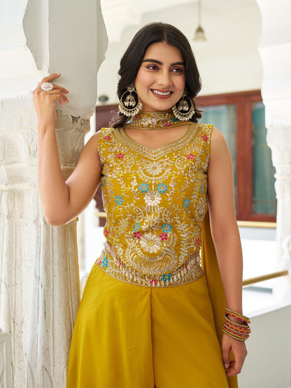 Designer Georgette Blouse Plazzo Set