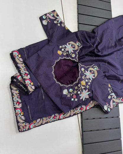 Rangoli Silk Embroidery Saree with Sequence Work & Designer Cut Work Border