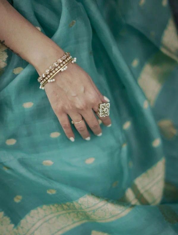 Mint Green Zari Saree