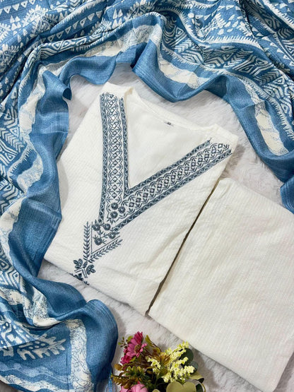 Premium Cotton Kurti Pant Dupatta Set
