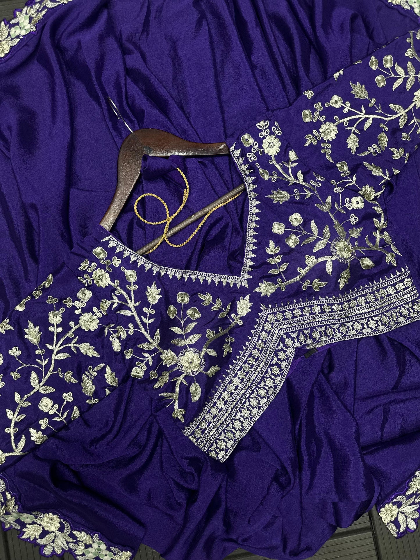 Designer Rangoli Embroidery Lehenga Choli with Chinon Dupatta