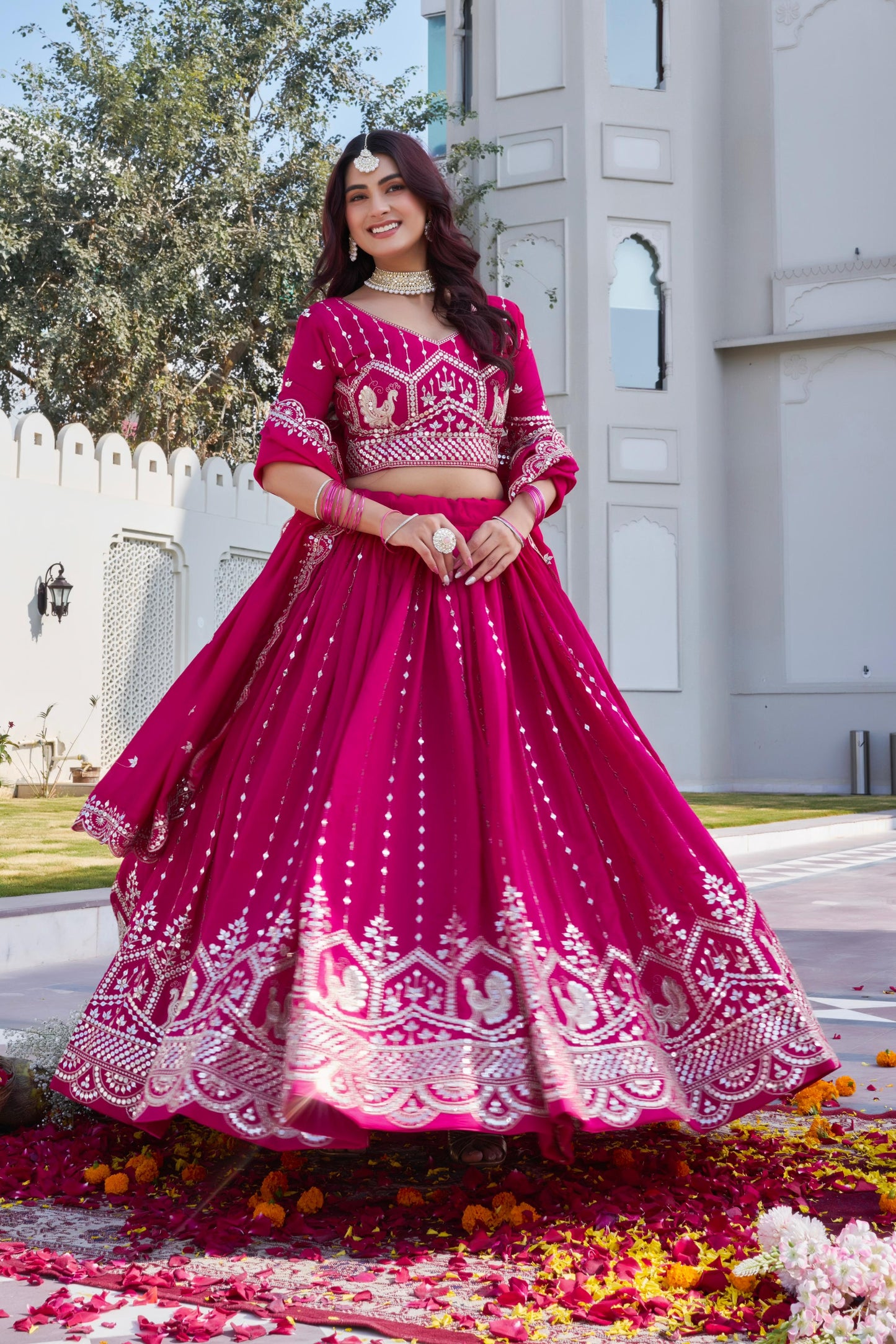 Wedding Vichitra Lehenga Choli