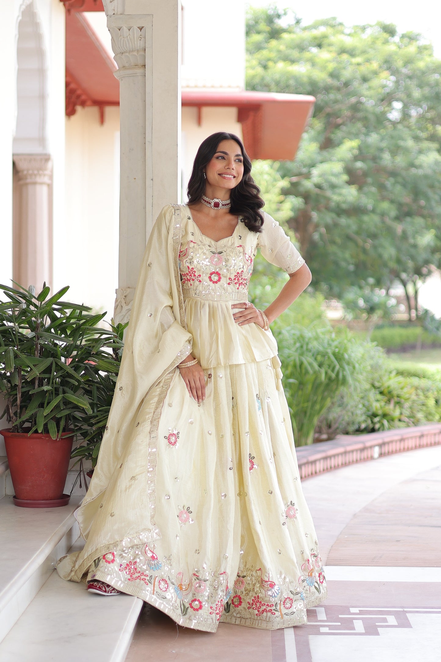 Premium Designer Sequins Embroidered Readymade Bridal Lehenga Choli Set