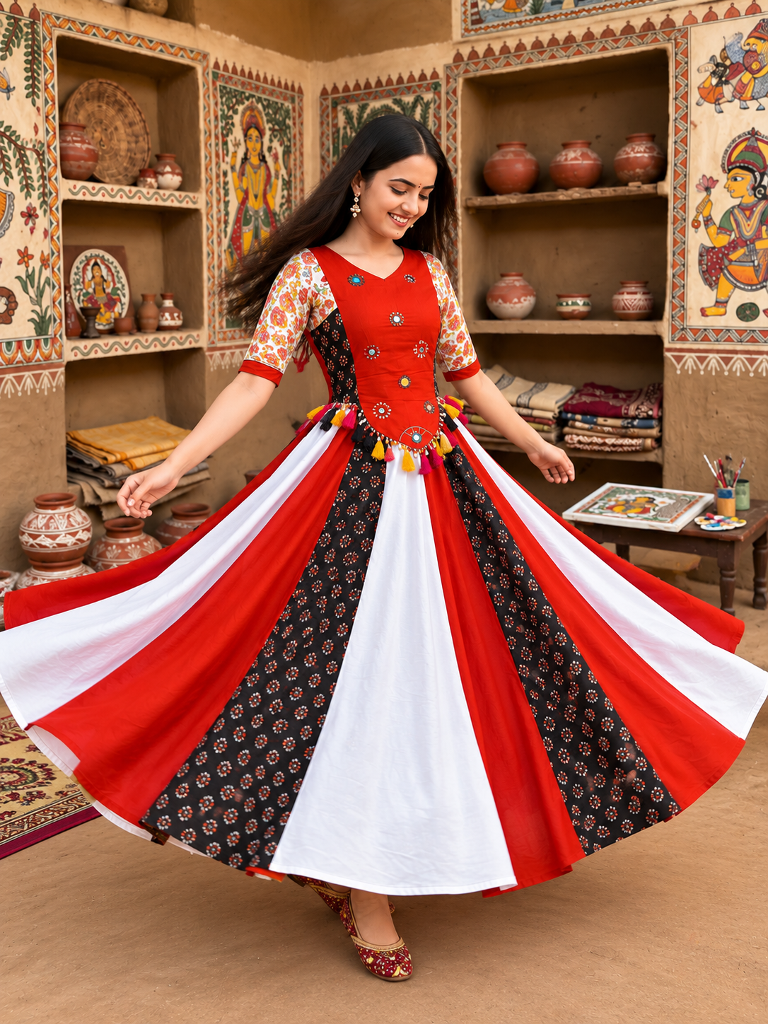 Navratri Special Cotton Kediyu Lehenga Set | Garba Chaniya Choli