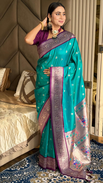 Paithani Silk Peacock Border Saree