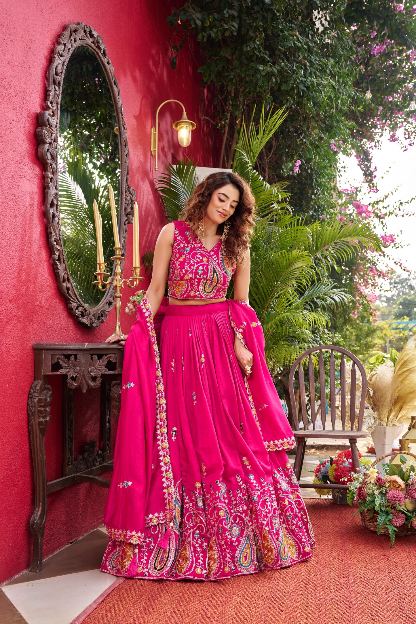 Wedding Vichitra Lehenga Choli