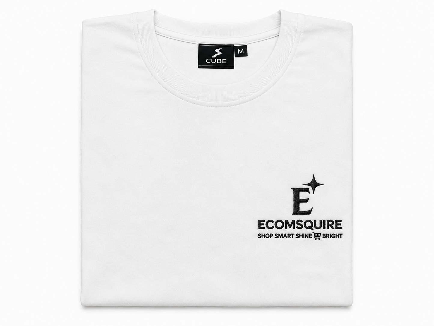 Ecomsquire Premium White Heavyweight T-Shirt | 220 GSM Bio-Wash Cotton