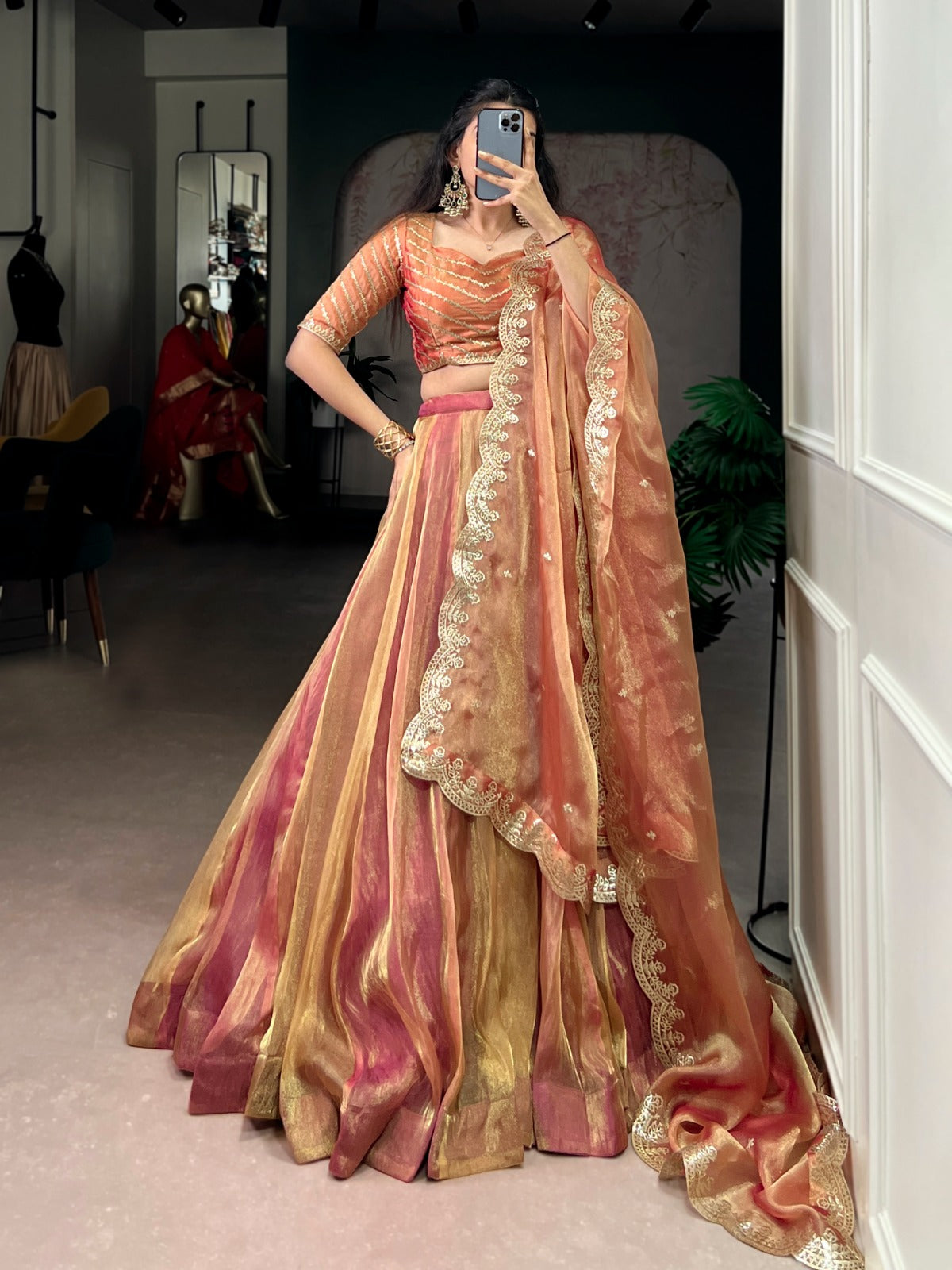 Women's Carika Silk Lehenga Choli with Embroidered Dupatta – Festive & Wedding Wear