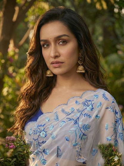 Radhika Tebby Silk Embroidered Saree with Handwork Blouse
