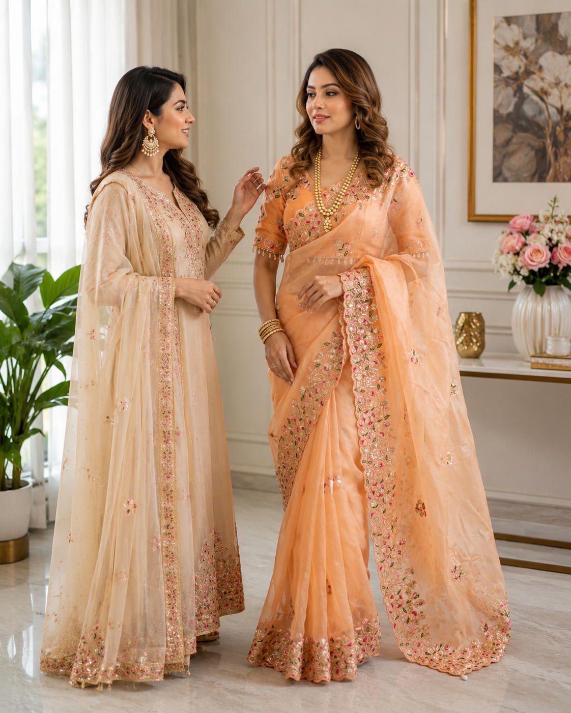 Jasmin Soft Fendy Chiffon Embroidery Saree