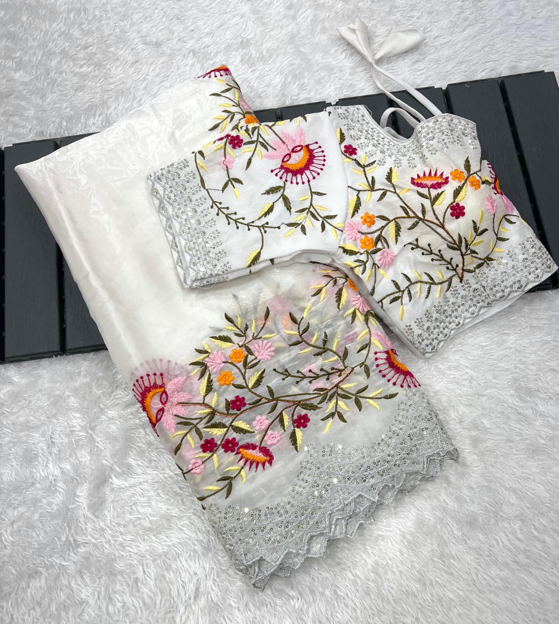 Designer Georgette Embroidery Saree – Disha Collection