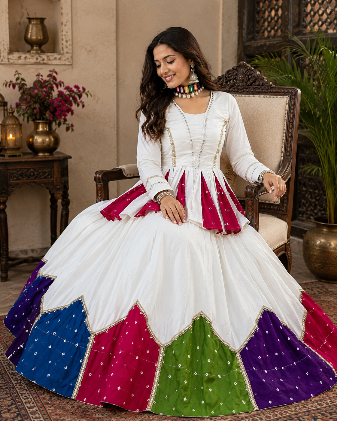 Navratri Special Pure Cotton Kediyu Lehenga Set | 6 Meter Flair | Fully Stitched