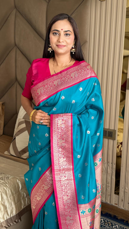 Paithani Silk Peacock Border Saree