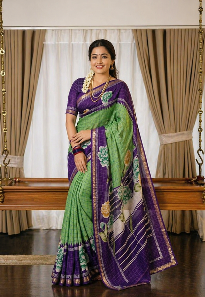Super Hit Mysore Silk Floral Print Saree Collection