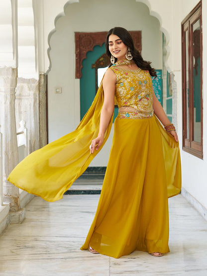Designer Georgette Blouse Plazzo Set